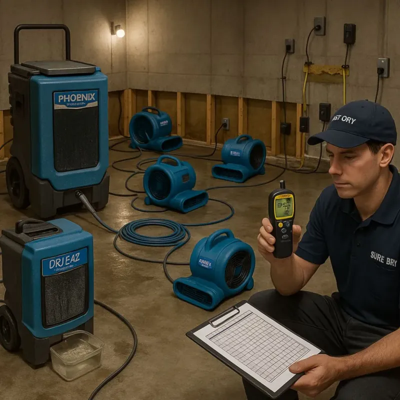 Structural Drying and Dehumidification process in Cutler Ridge, FL